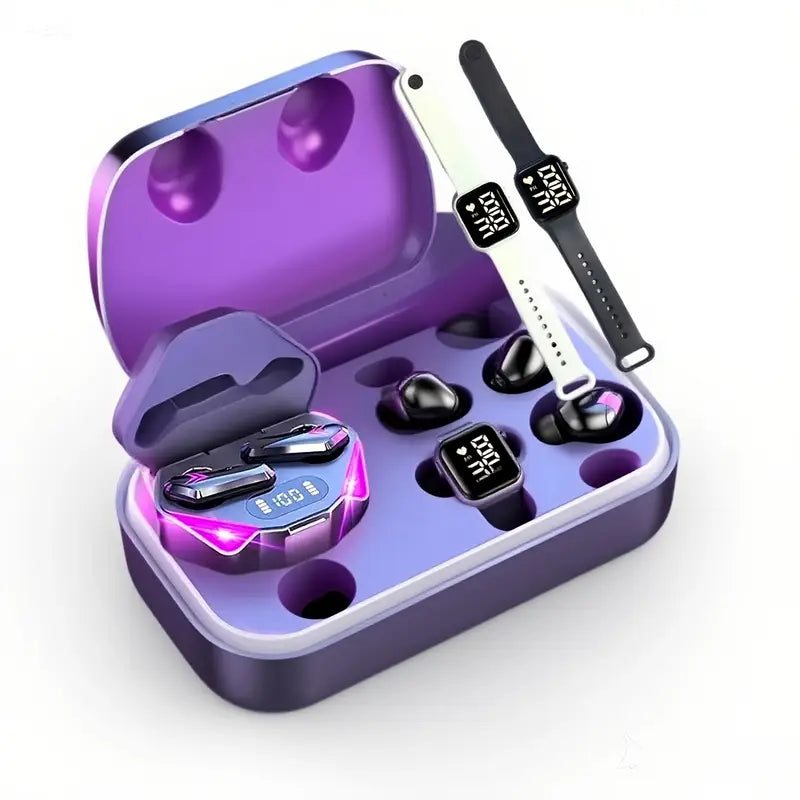 1 Écouteurs Bluetooth Durables + 2 Montres Connectées
