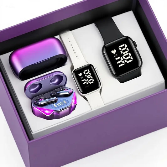 1 Écouteurs Bluetooth Durables + 2 Montres Connectées